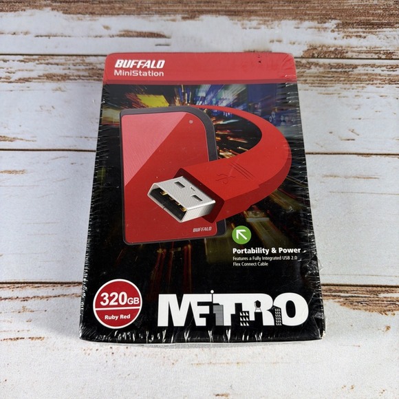 Buffalo Technology Other - New Buffalo MiniStation Metro 320GB Portable Hard Drive HD-PX320U2/RD